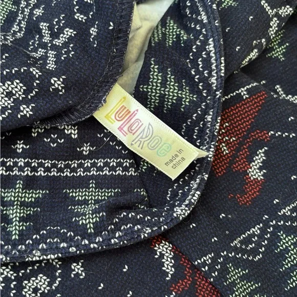 LuLaRoe Leggings in a Christmas Cross Stitch Pattern - Picture 3 of 4